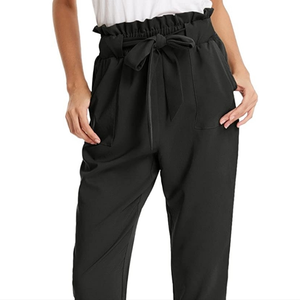 Grace Karin | Paper Bag Waist Pants | Slim Fit | Size Small | Missing Belt